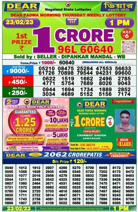 nagaland state lottery chart|Nagaland State Lottery Sambad 23.01.2023 : Check today's result here.